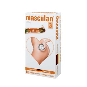 Презервативы "Masculan Long Game" розовые, продлевающие время акта, 10шт