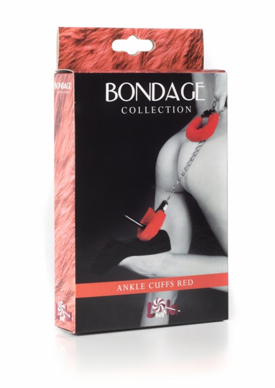 Оковы на цепочке "Bondage" красный мех