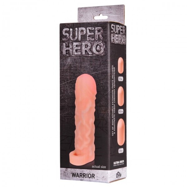 Насадка-удлинитель с кольцом "Super Hero Warrior" супер реалистичная, 15см