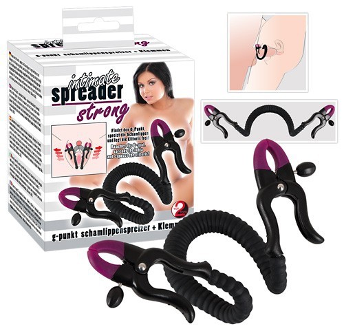 Зажимы на половые губы с гибким эрекционным кольцом "Intimate Spreader"