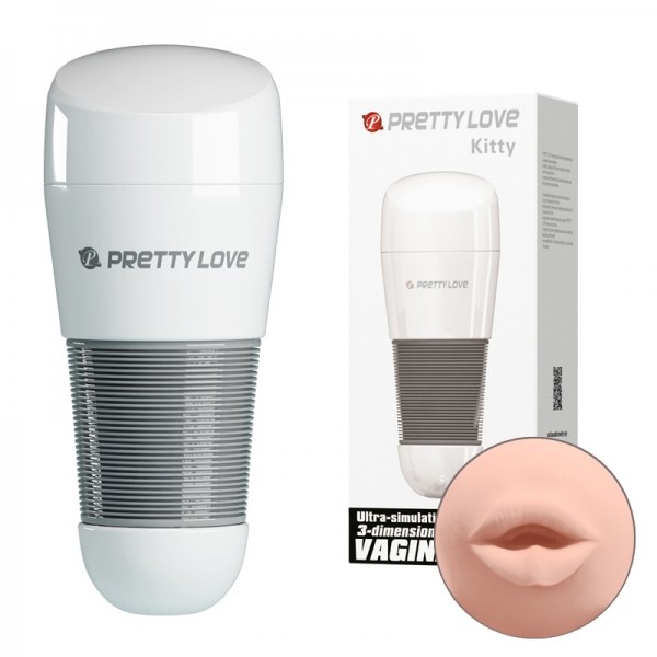 Мастурбатор "Pretty Love Kitty" ротик в белой колбе