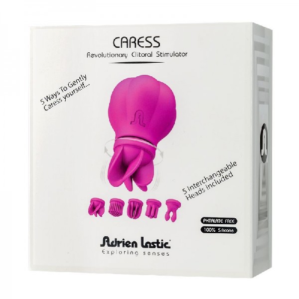 Вибратор для клитора с насадками "Caress" розовый