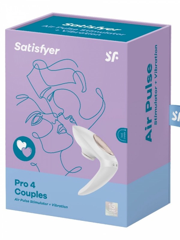 Вибратор-стимулятор для двоих "Satisfyer Pro 4 Couples" белый