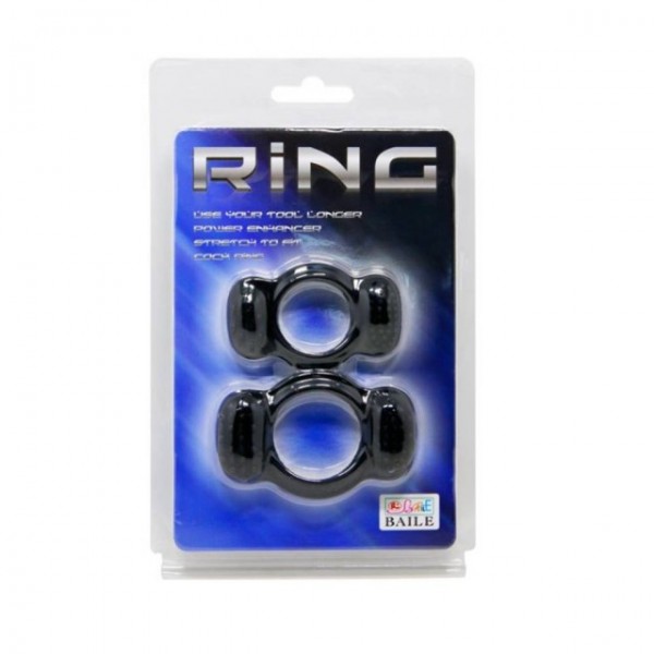 Набор эрекционных колец "Ring" черные, силикон