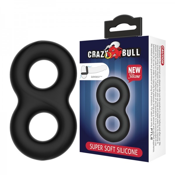 Эрекционное кольцо двойное "Crazy Bull" супер нежное