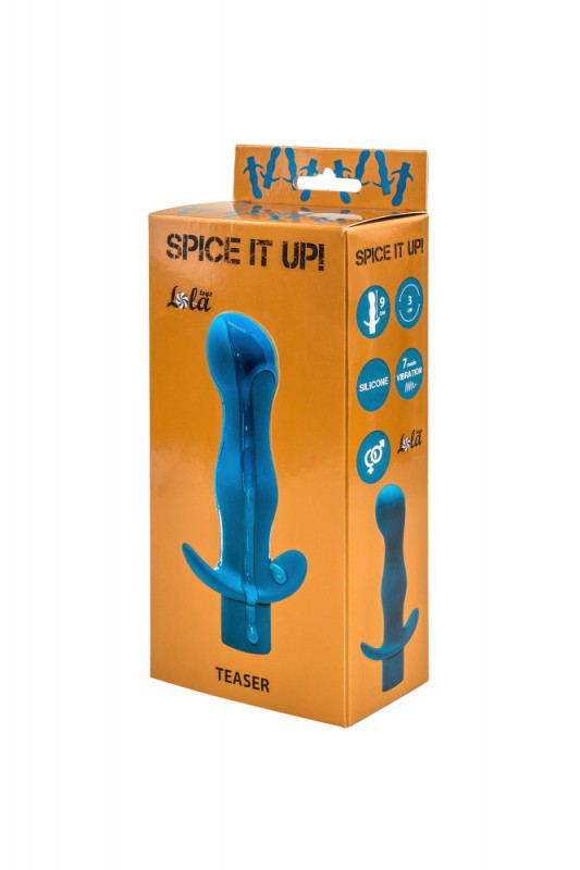 Массажер простаты c вибрацией "Spice It Up Teaser" рельефный, синий