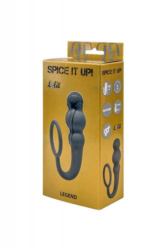 Пробка с эрекционным кольцом "Spice It Up Legend" рельефная, серая