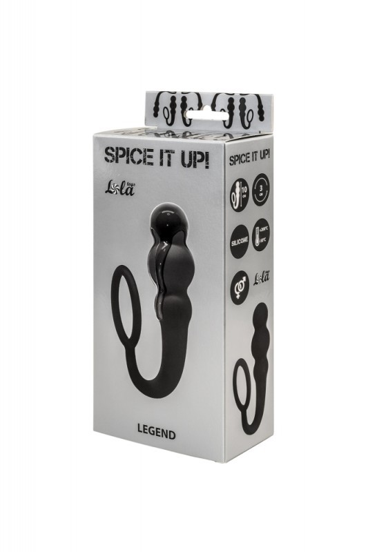 Пробка с эрекционным кольцом "Spice It Up Legend" рельефная, черная
