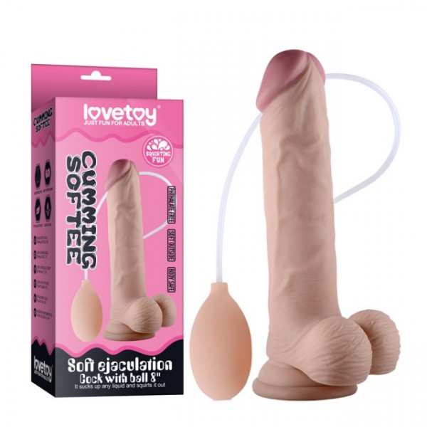 Фаллоимитатор с семяизвержением "Lovetoy" реалистичный, с мошонкой