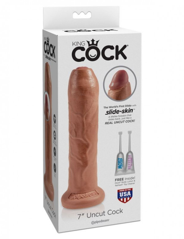 Фаллоимитатор с подвижной крайней плотью "King Cock 7" мулат