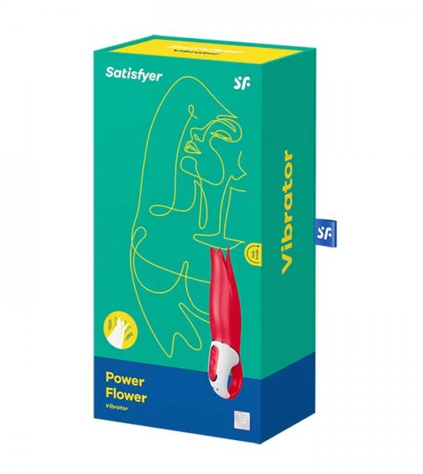 Вибратор "Satisfyer Power Flower" в виде тюльпана, коралловый