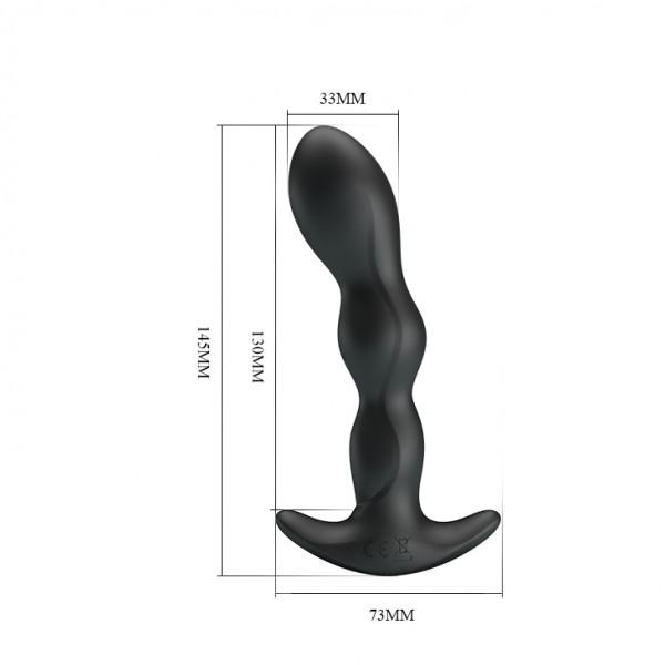 Массажер простаты с вибрацией "Pretty Love Special Anal Massager" рельефный, черный