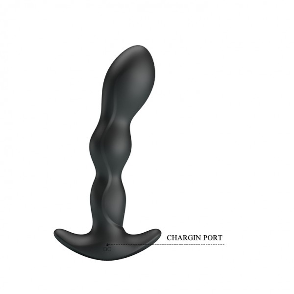 Массажер простаты с вибрацией "Pretty Love Special Anal Massager" рельефный, черный