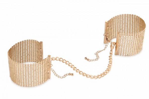 Наручники-браслеты "Bijoux" из золотой, металлической сеточки