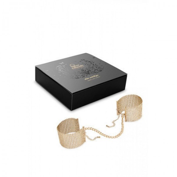 Наручники-браслеты "Bijoux" из золотой, металлической сеточки