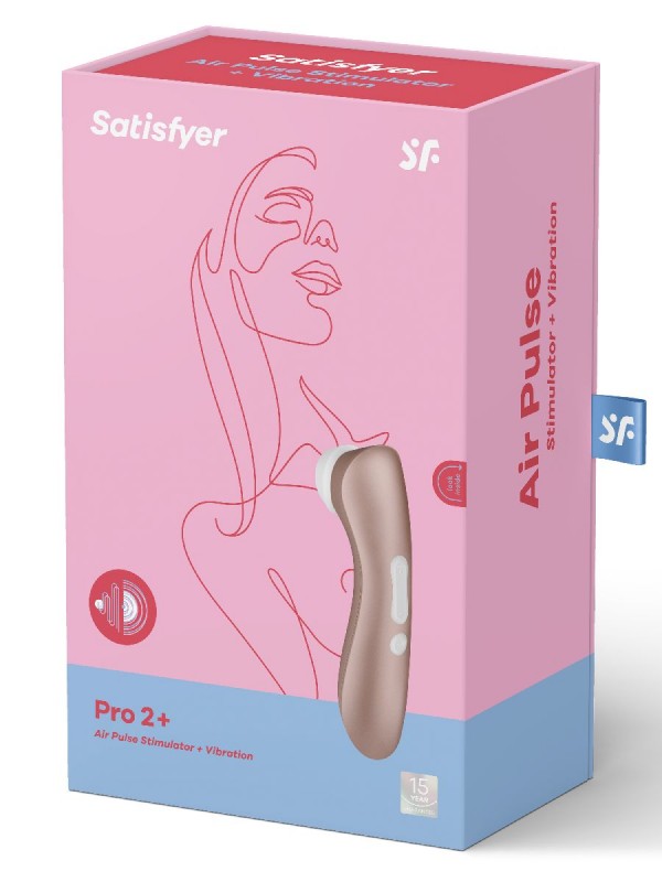 Стимулятор клитора "Satisfyer Pro2 Vibration 2 в 1" вибрация + вакуум, розовое золото