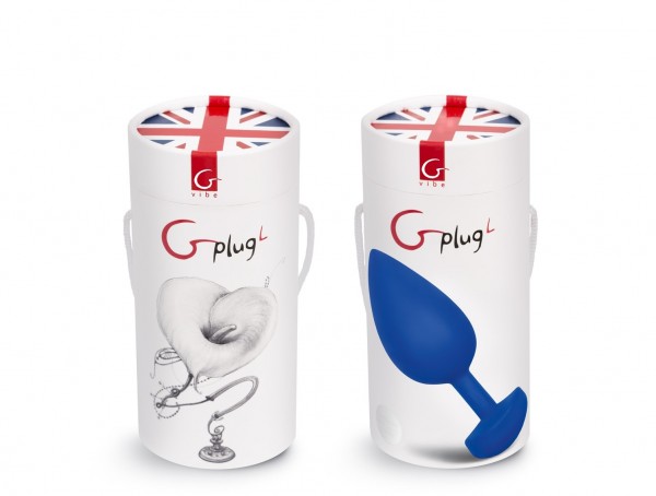 Пробка с вибрацией "G-Plug L" супер мощная, синяя