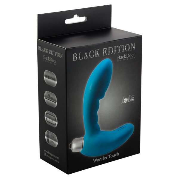 Массажер простаты с вибрацией "Black Edition" голубой