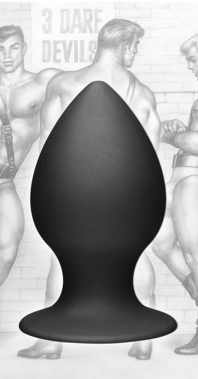 Пробка большая "Tom Of Finland L" на присоске, черная