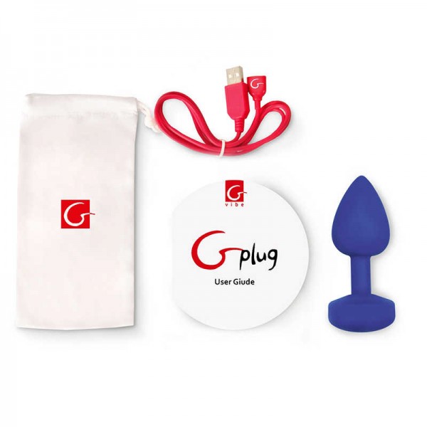 Пробка с вибрацией "G-Plug S" супер мощная, синяя