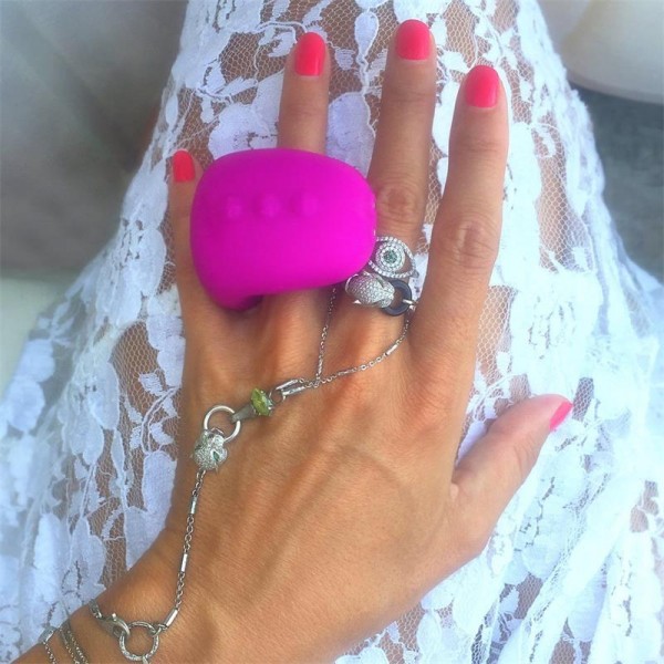 Перстень с вибрацией "G-Ring XL" фуксия