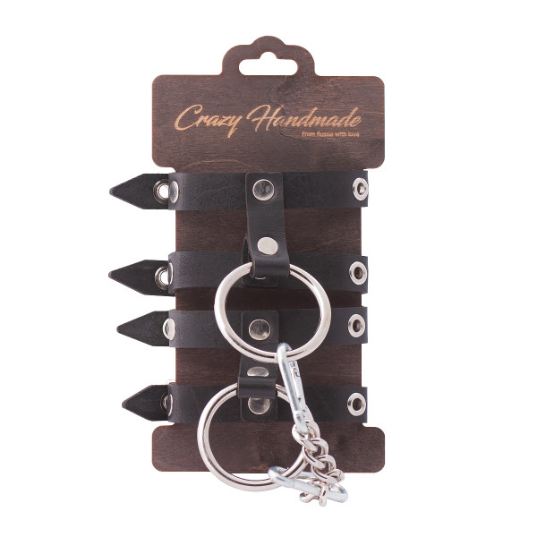 Наручники "Crazy Handmade" из двух ремешков, черные