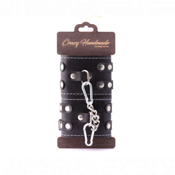 Оковы "Crazy Handmade" черные, кожа