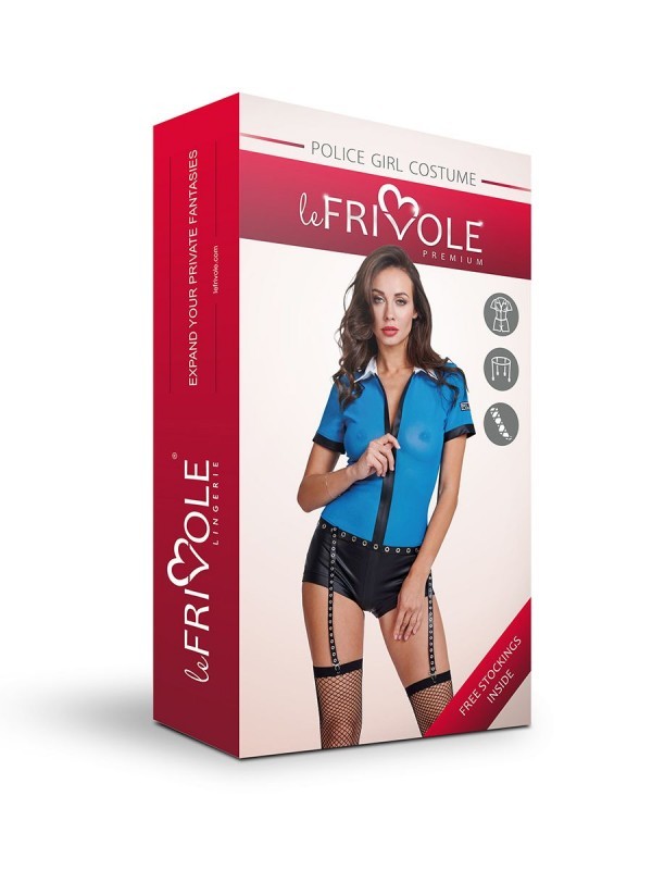 Костюм полицейской "Le Frivole" боди + гартеры + чулки, S/M