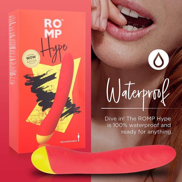 Вибратор для точки G "Romp Hype" рельефный, красный