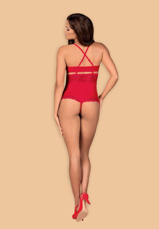 Боди с "волшебным" вырезом "Obsessive" красное, S/M