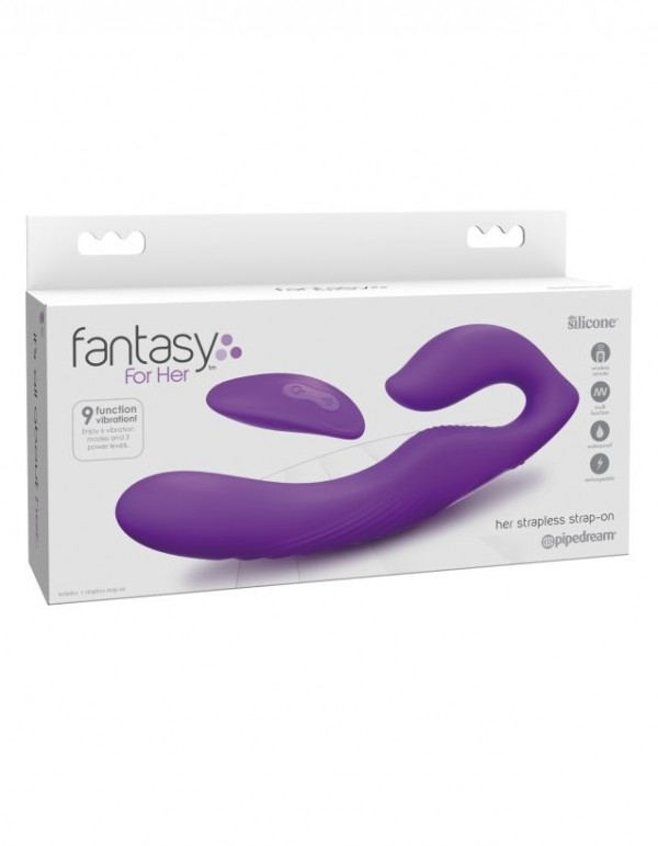 Безремневой страпон с вибрацией "Fantasy For Her" на дистанционном управлении
