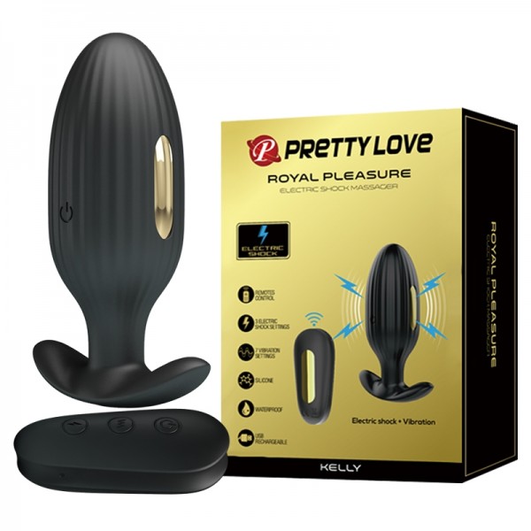 Пробка с вибрацией и электростимуляцией "Pretty Love Royal Pleasure" на дистанционном управлении