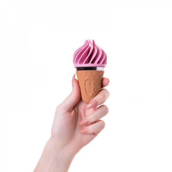 Вибратор-ротатор "Satisfyer Sweet Temptation" в виде мороженого, розовый