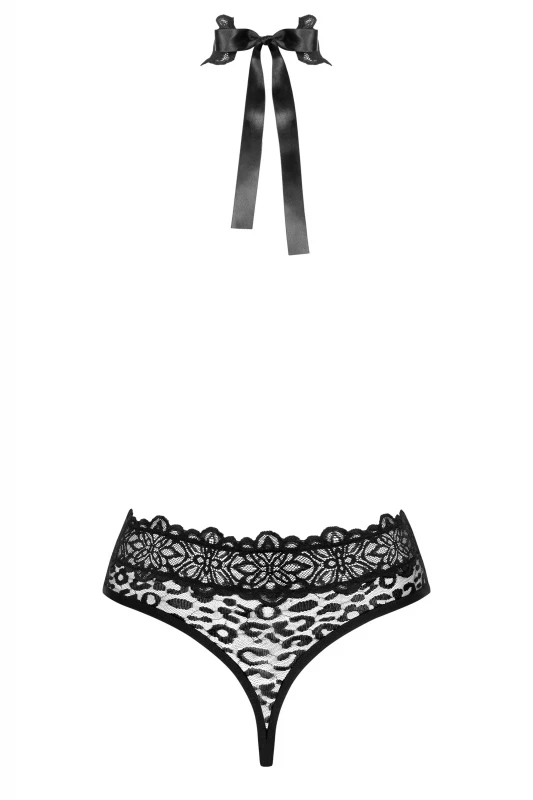 Трусики-боди "Obsessive Crossita" черные, S/M