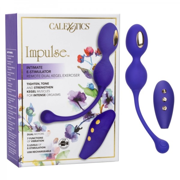 Вагинальные шарики с вибрацией и электростимуляцией "Impulse" на дистанционном управлении