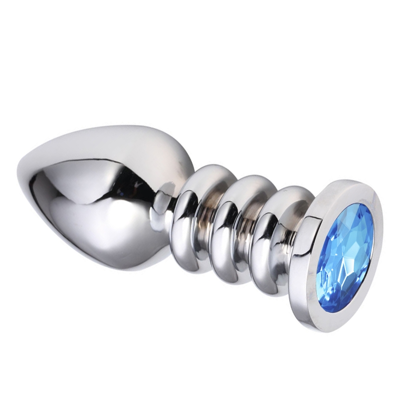 Пробка с голубым кристаллом "Vandersex" металл, рельефная ножка, M 