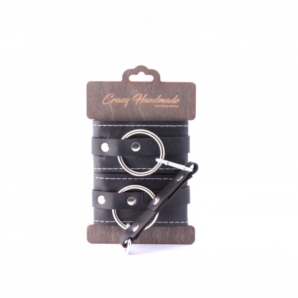 Оковы "Crazy Handmade" черные, кожа