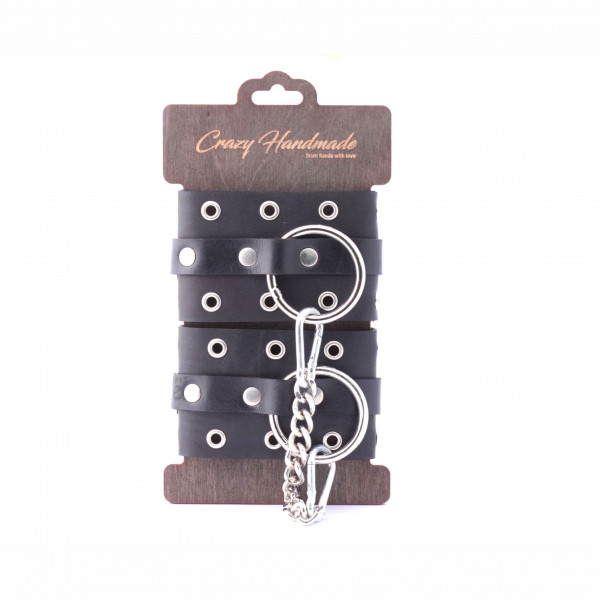Наручники "Crazy Handmade" черные, кожа