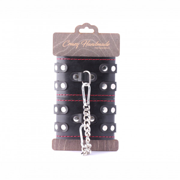 Оковы "Crazy Handmade" черные, кожа