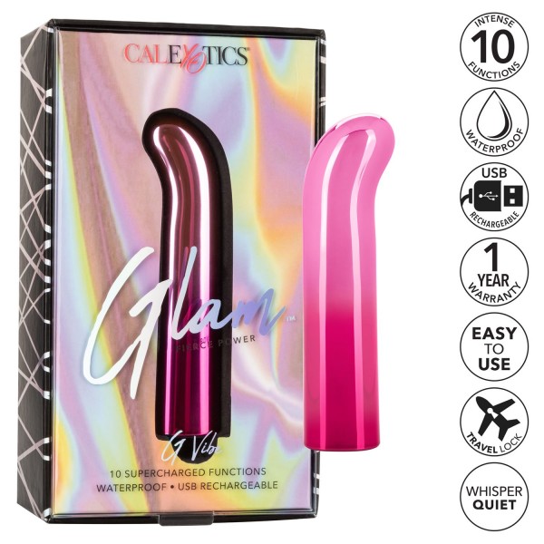 Вибратор для точки G "Glam G Vibe" розовый металлик