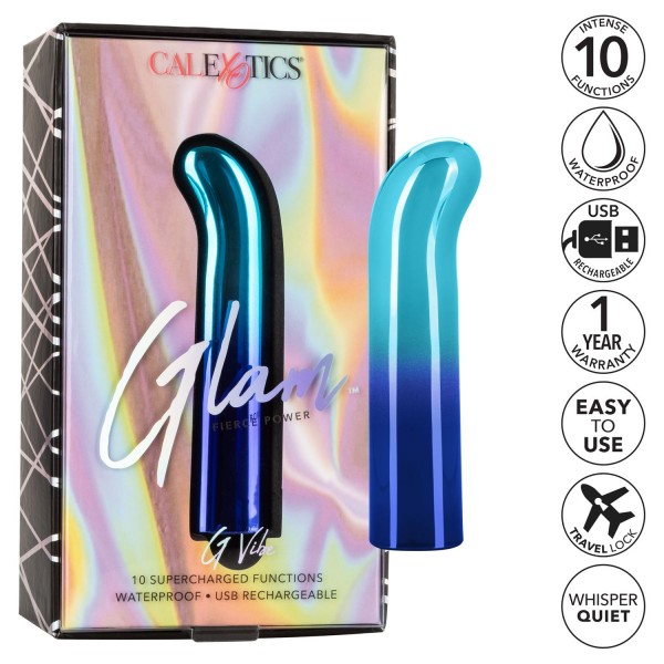 Вибратор для точки G "Glam G Vibe" голубой металлик