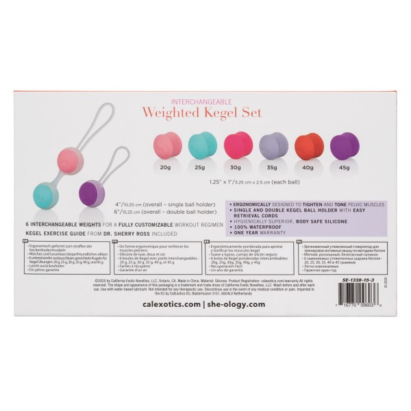 Вагинальные шарики "Weighted Kegel Set" 6 шариков разного веса + 2 петли