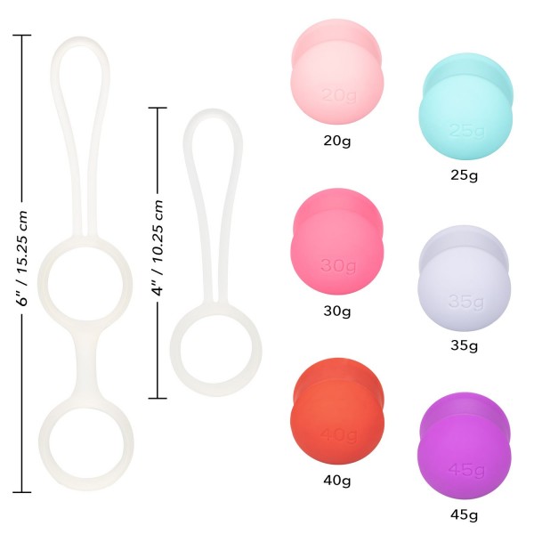 Вагинальные шарики "Weighted Kegel Set" 6 шариков разного веса + 2 петли