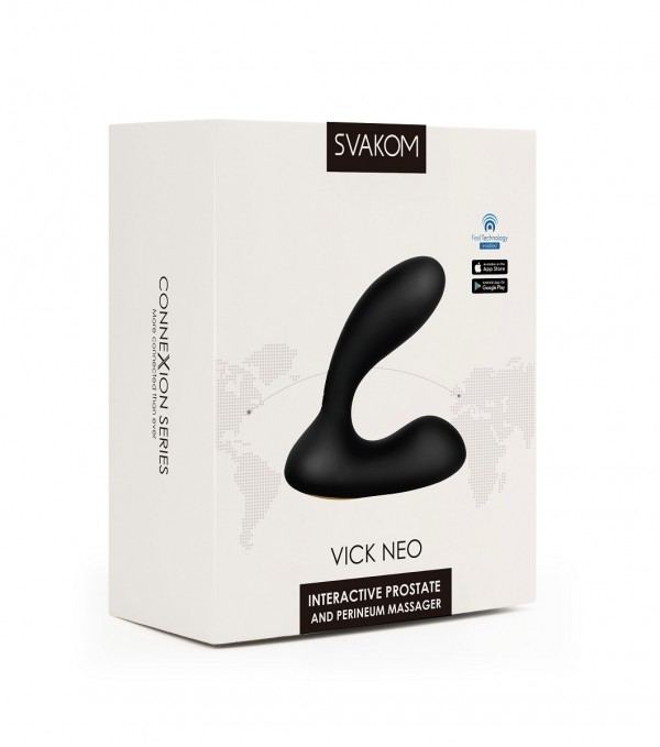 Массажер простаты с вибрацией "Svakom Vick Neo" + 2 приложения, черный
