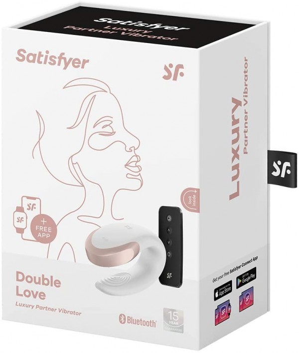 Вибратор для двоих "Satisfyer Double Love" на дистанционном управлении + приложение, белый