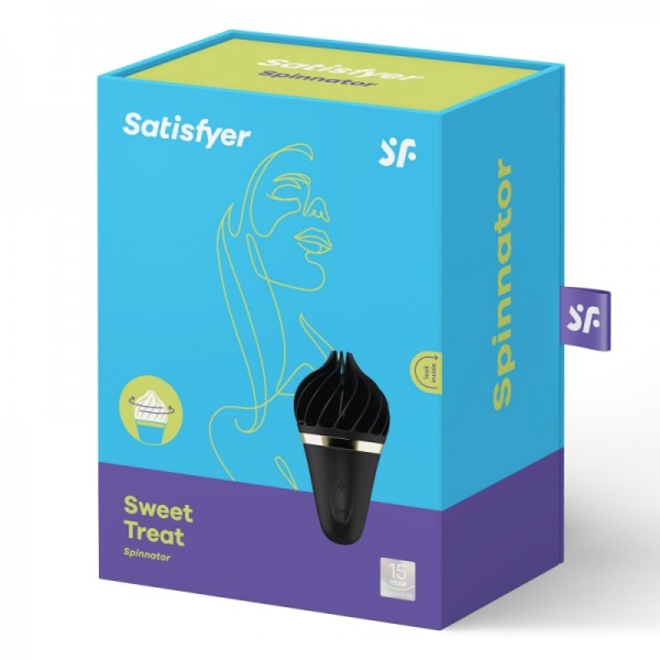 Вибратор-ротатор "Satisfyer Sweet Temptation" в виде мороженого, черный