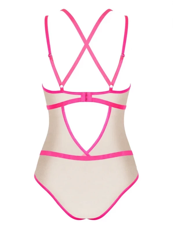 Боди "Obsessive Nudelia" бежево-розовое, L/XL