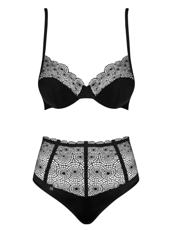 Комплект "Obsessive Sharlotte" лиф и трусики-стринги, черный, L/XL