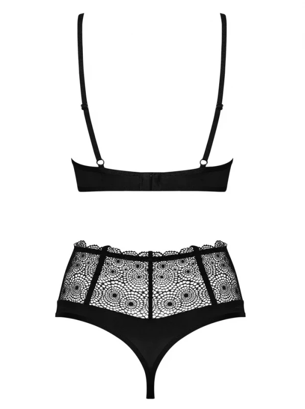 Комплект "Obsessive Sharlotte" лиф и трусики-стринги, черный, L/XL
