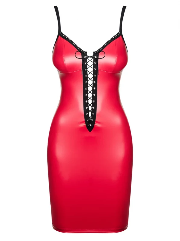 Платье "Obsessive Redella" красное, экокожа, S/M